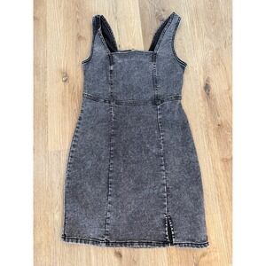 No Boundaries Black Washed Denim Mini Dress